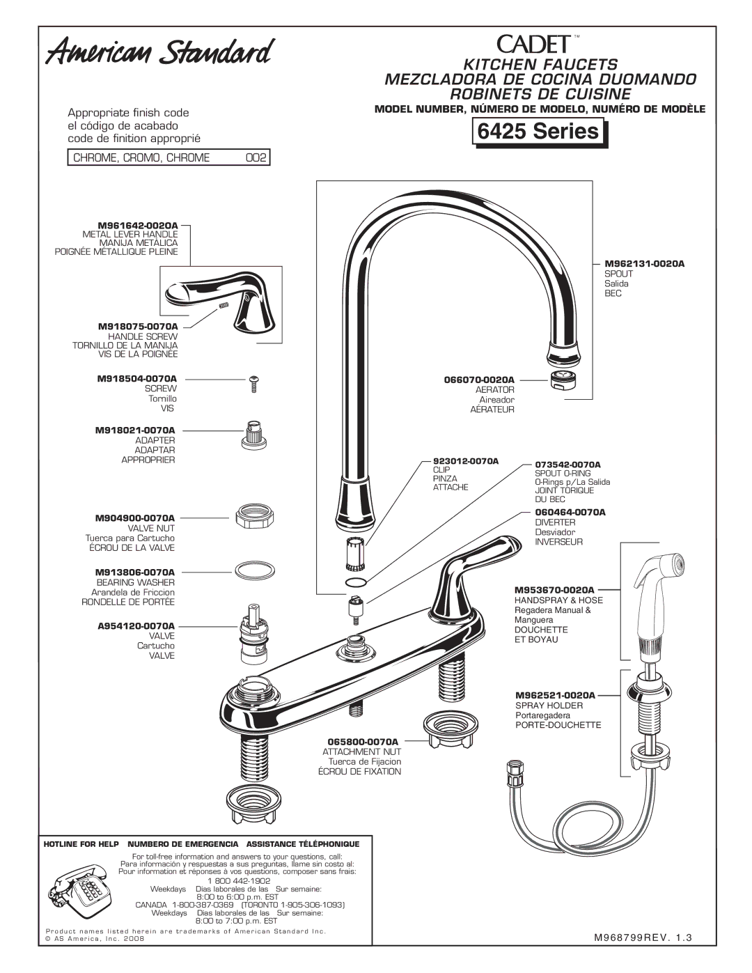 American Standard 6424 Series manual M953670-0020A, M962521-0020A 