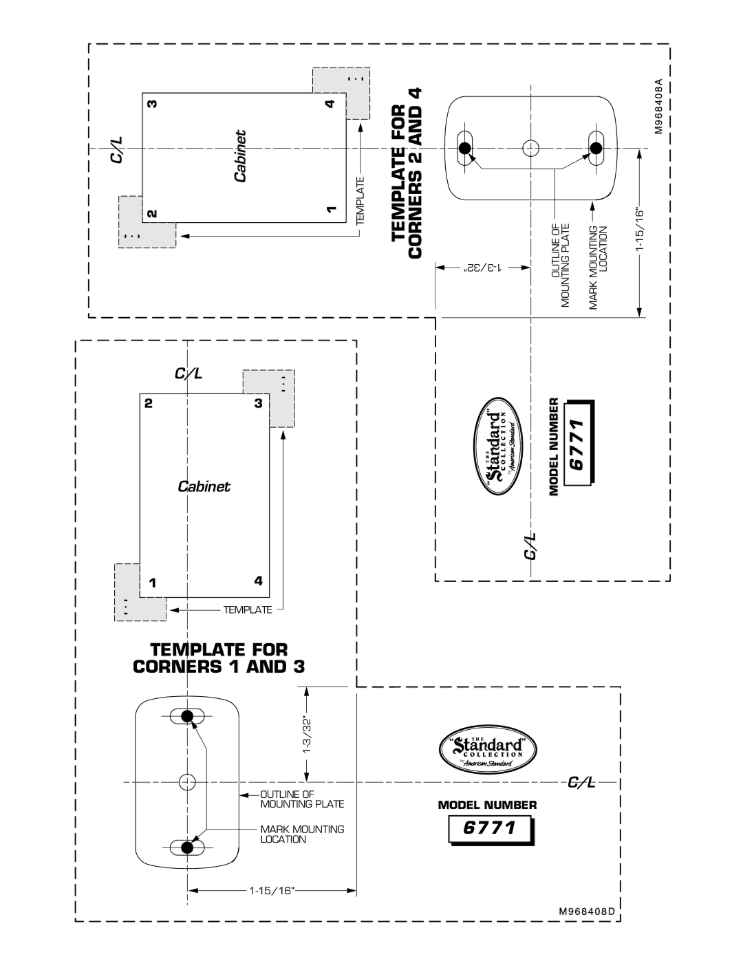 American Standard 6771 installation instructions 