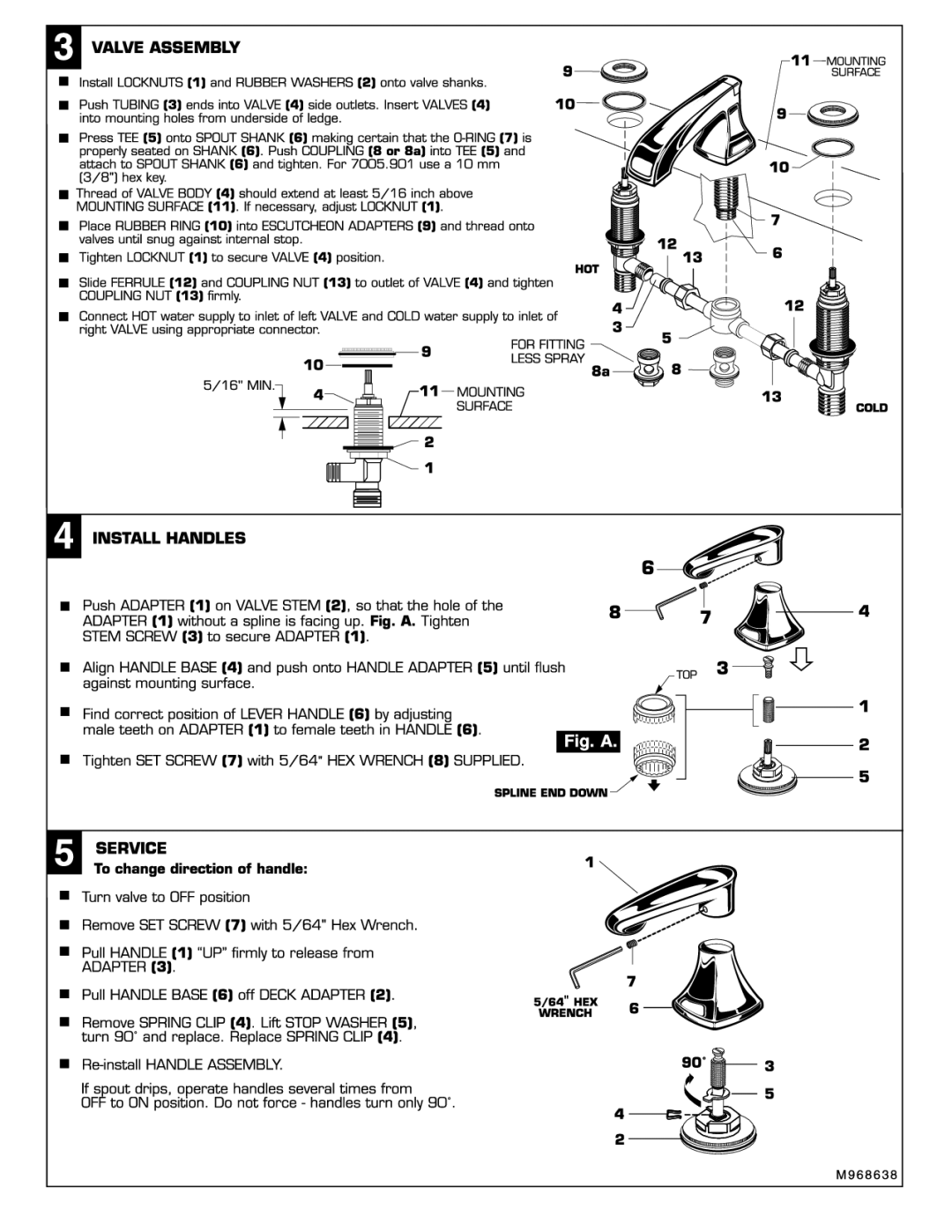 American Standard 7005.901, 7005.900 manual 