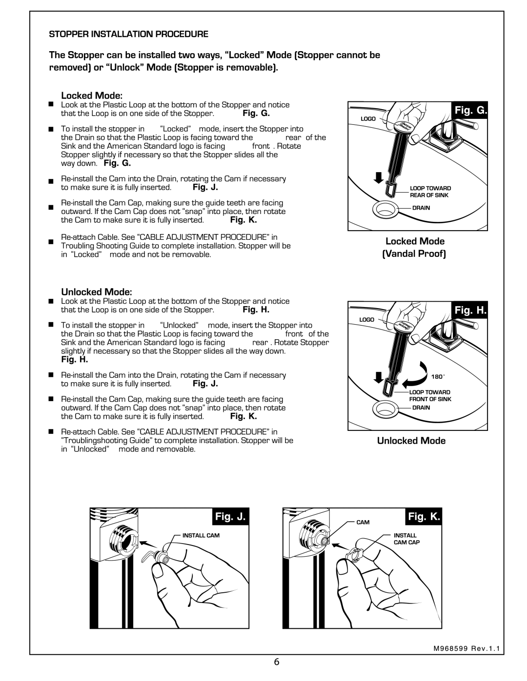 American Standard 7010.201 manual 