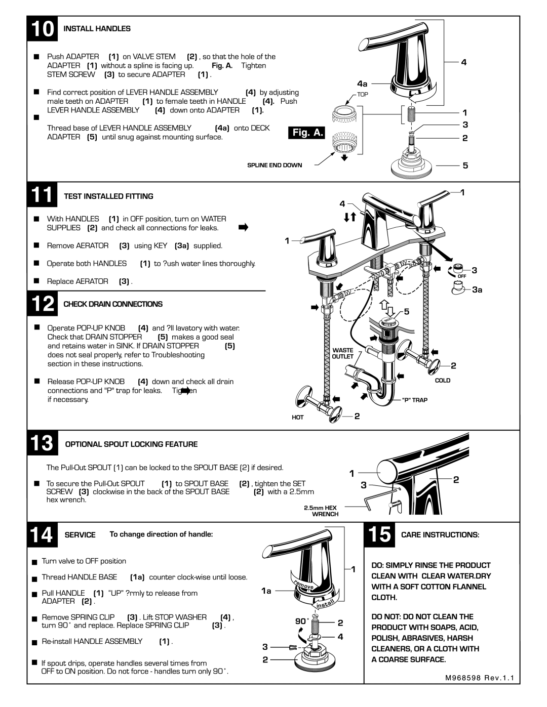 American Standard 7010.801 manual 