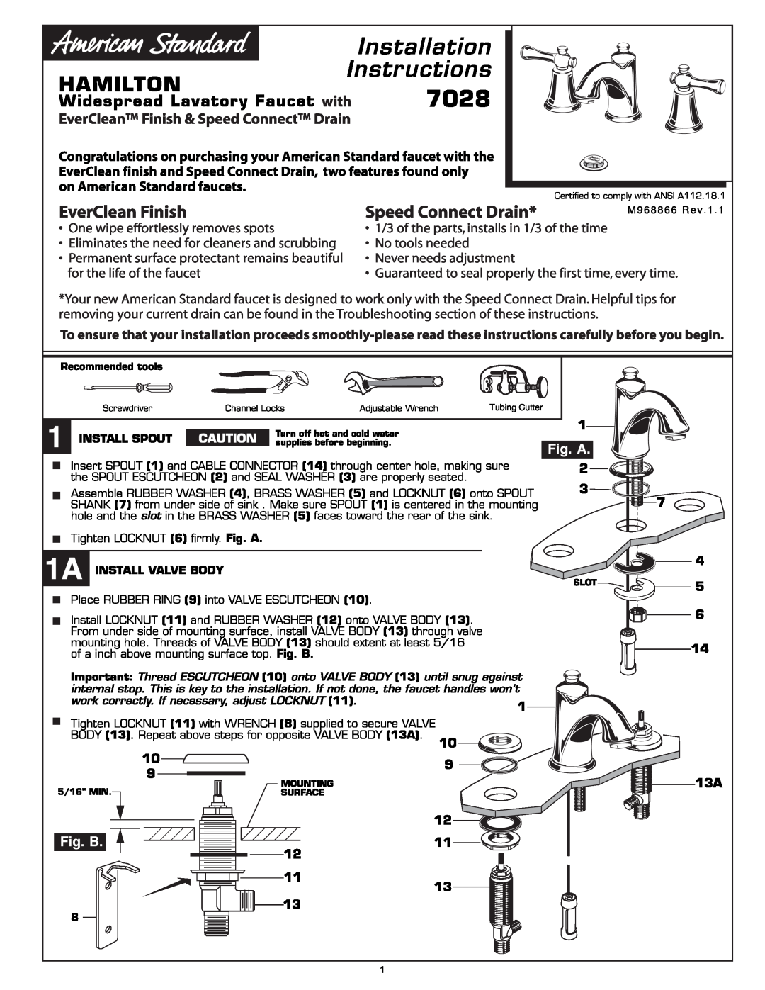 American Standard 7028 manual 