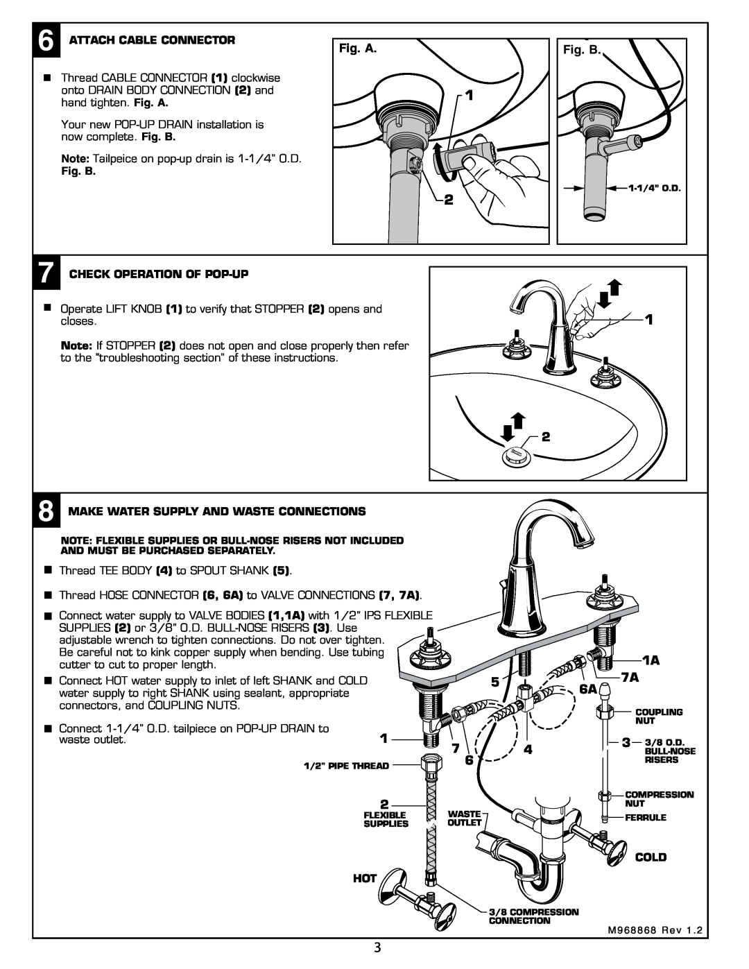 American Standard 7038 installation instructions Fig. A, Fig. B 