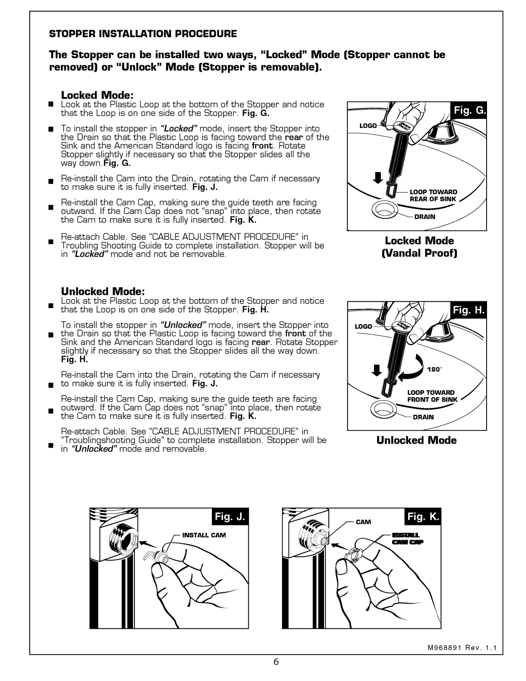 American Standard 7038.201 manual 