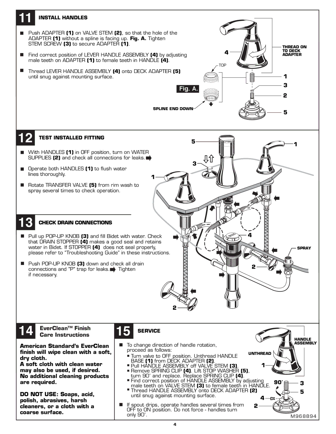 American Standard 7038.400 installation instructions Fig. a 