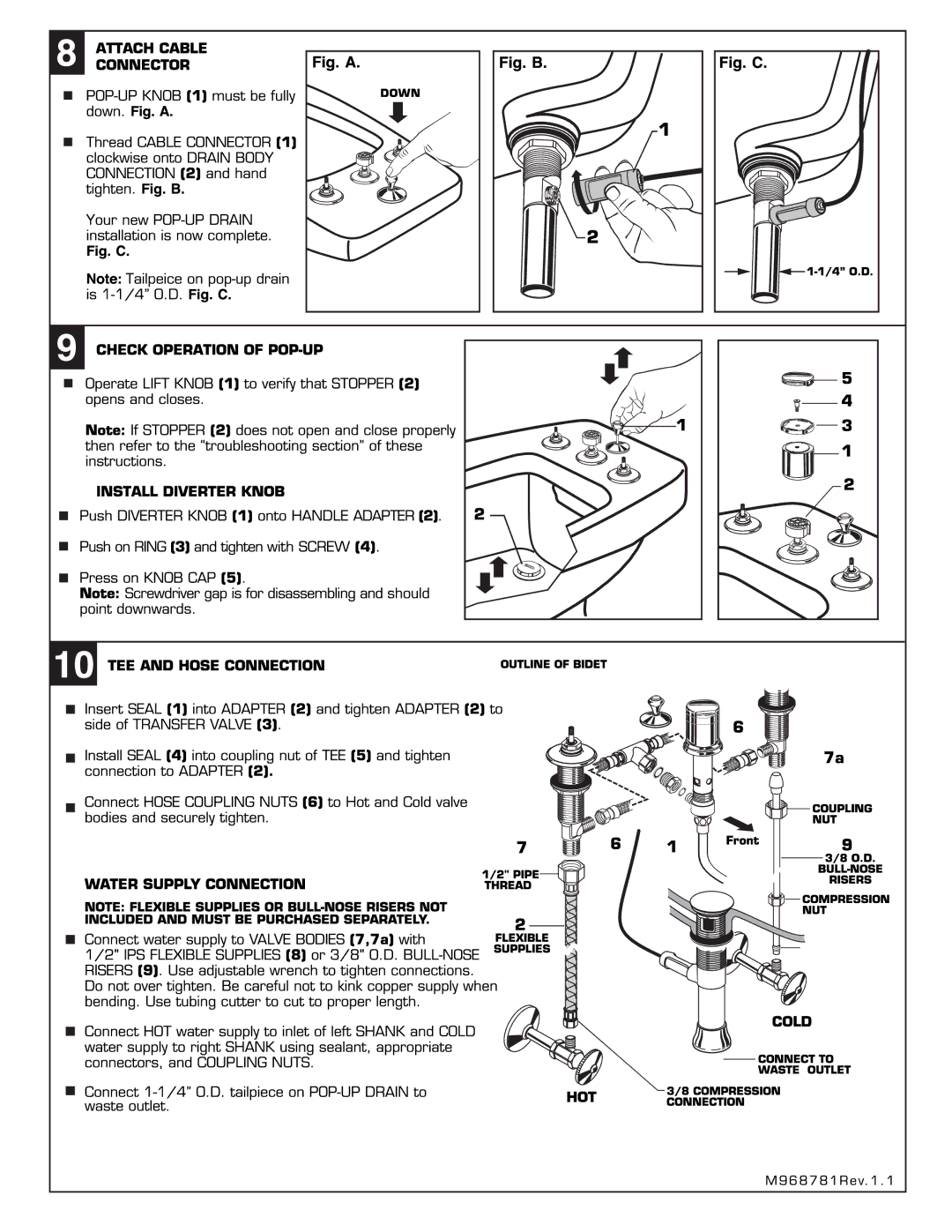 American Standard 7390.703, 7390.733, 7390.713, 7390.723 manual 