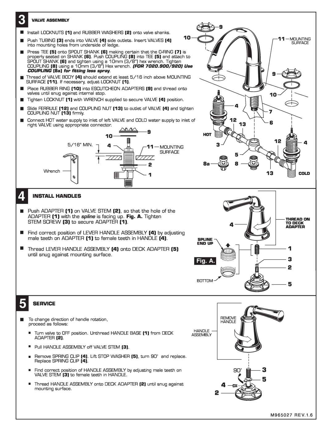 American Standard 7420.921, 7420.901 installation instructions Fig. A 