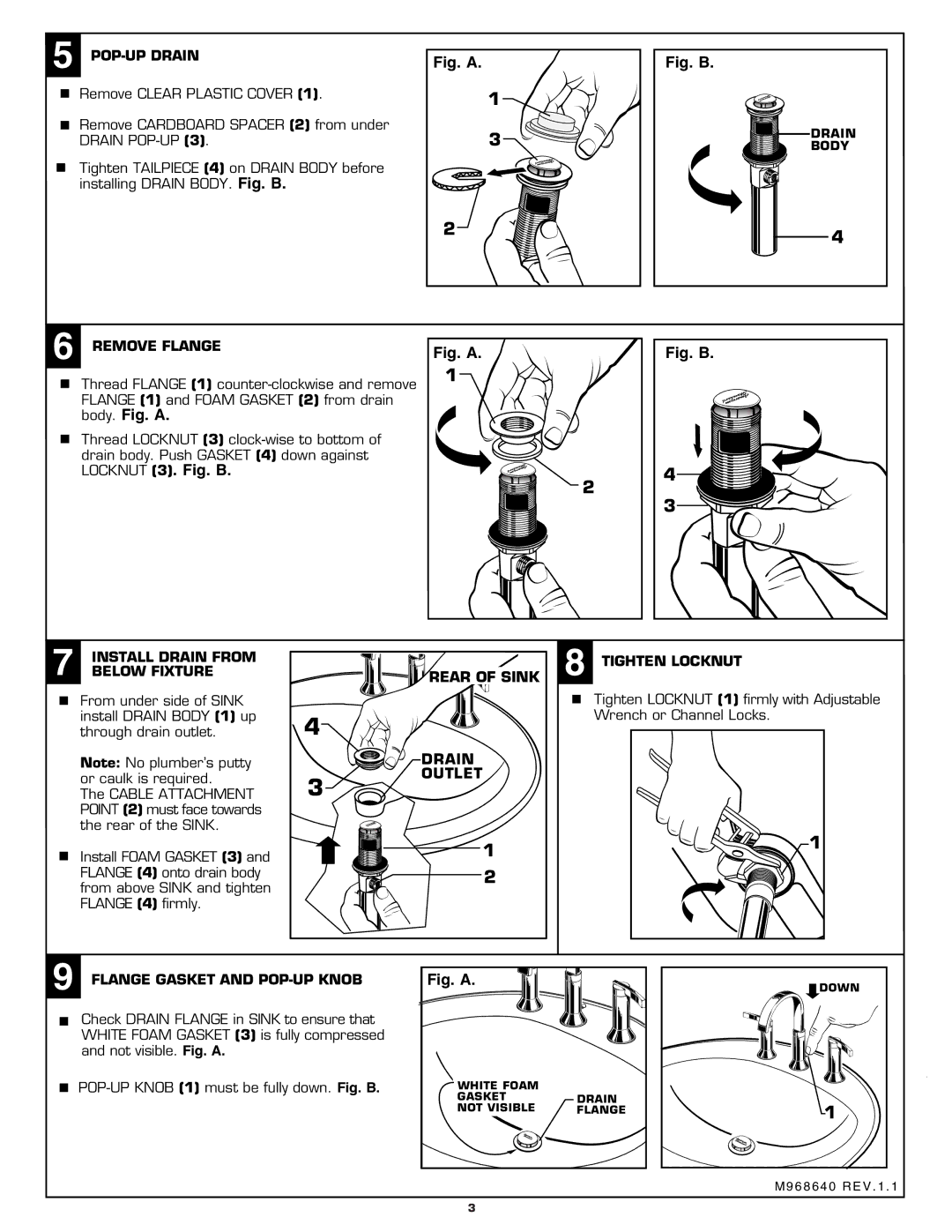 American Standard 7431.821, 7430.801, 7431.801, 7430.821 installation instructions Body. Fig. a 