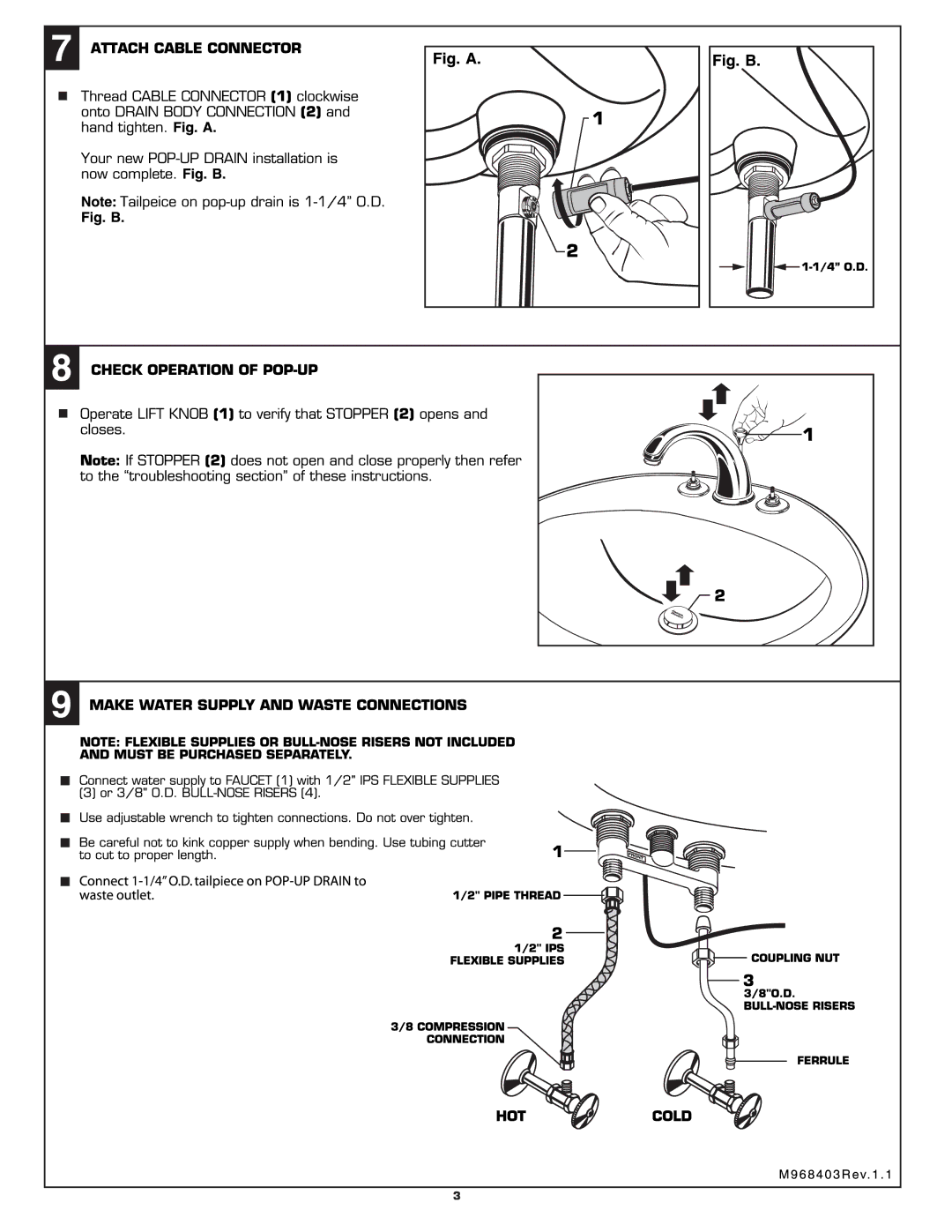 American Standard 7471.732, 7471.712, 7471.702 manual 