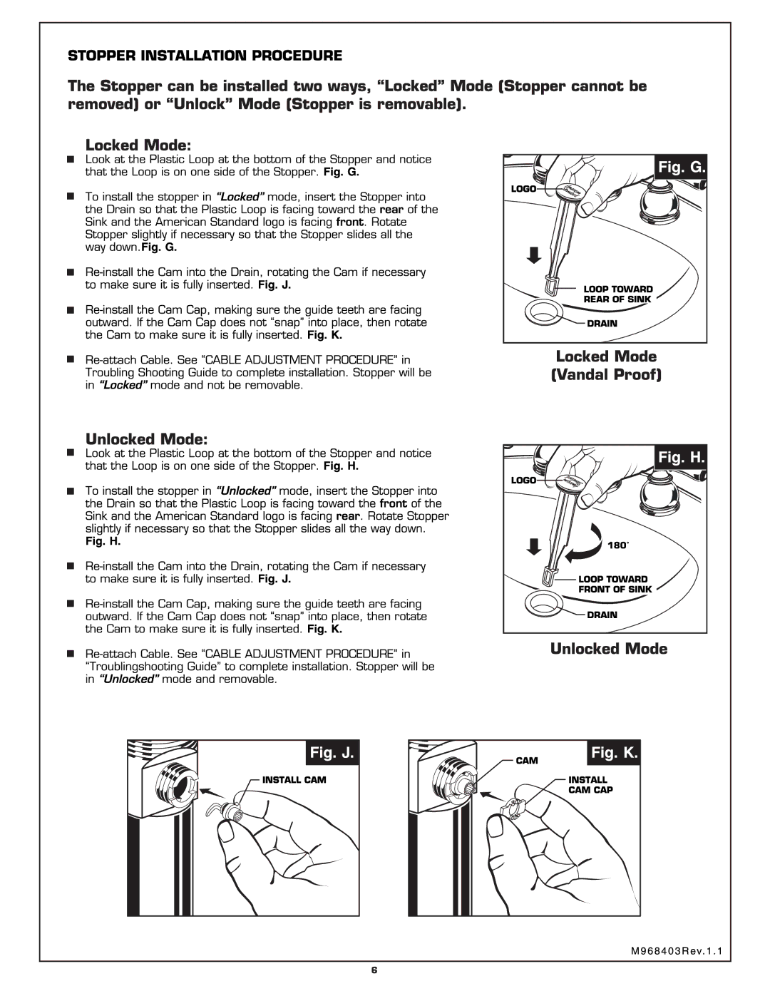 American Standard 7471.732, 7471.712, 7471.702 manual 