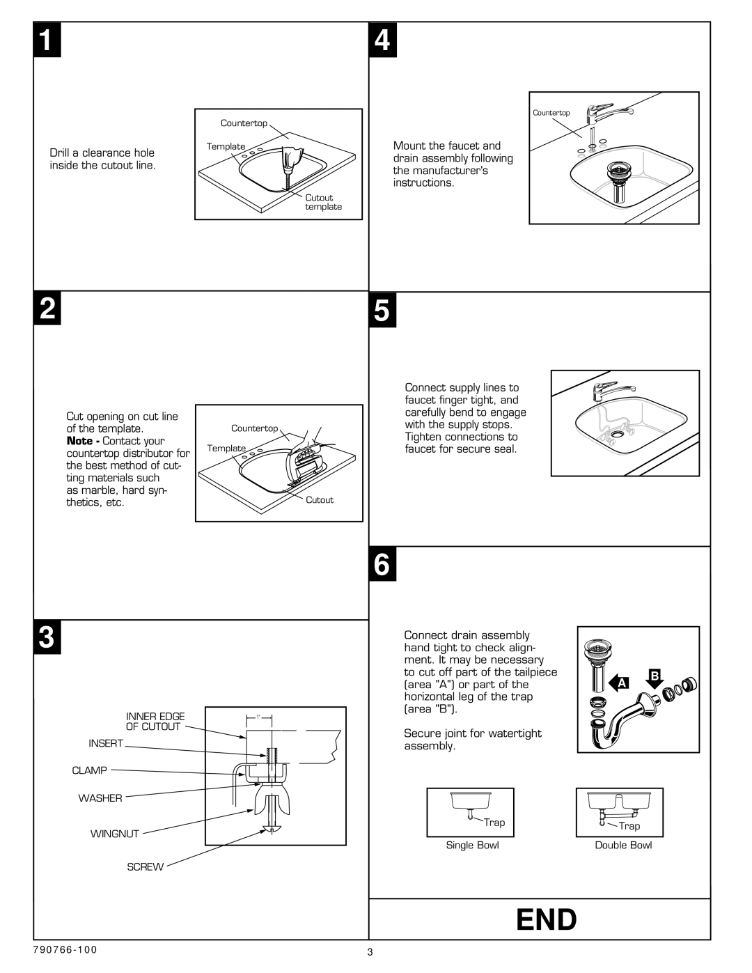 American Standard 7502.00, 7507.000 installation instructions End 