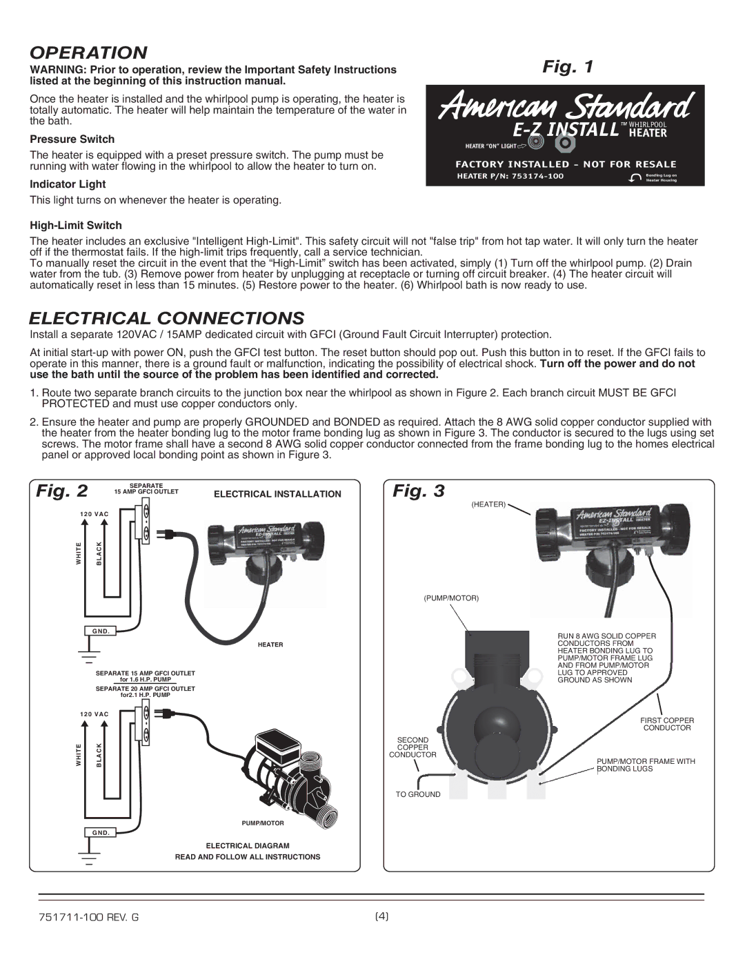 American Standard 751711-100 installation instructions Pressure Switch, Indicator Light, High-Limit Switch 