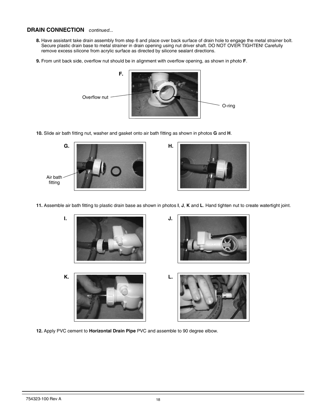 American Standard American Standard bath manual $0//&$5*0/DPOUJOVFE, 0WFSGMPXOVU SJOH, JSCBUI Gjuujoh 