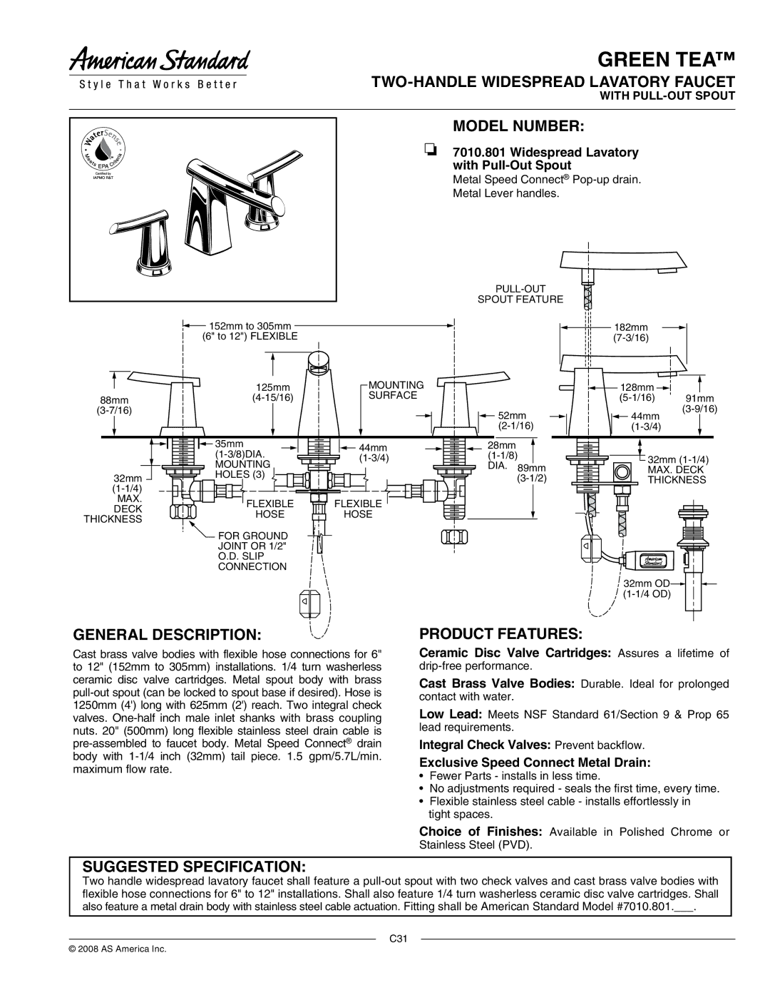 American Standard ANSI A117.1 manual Green TEA 