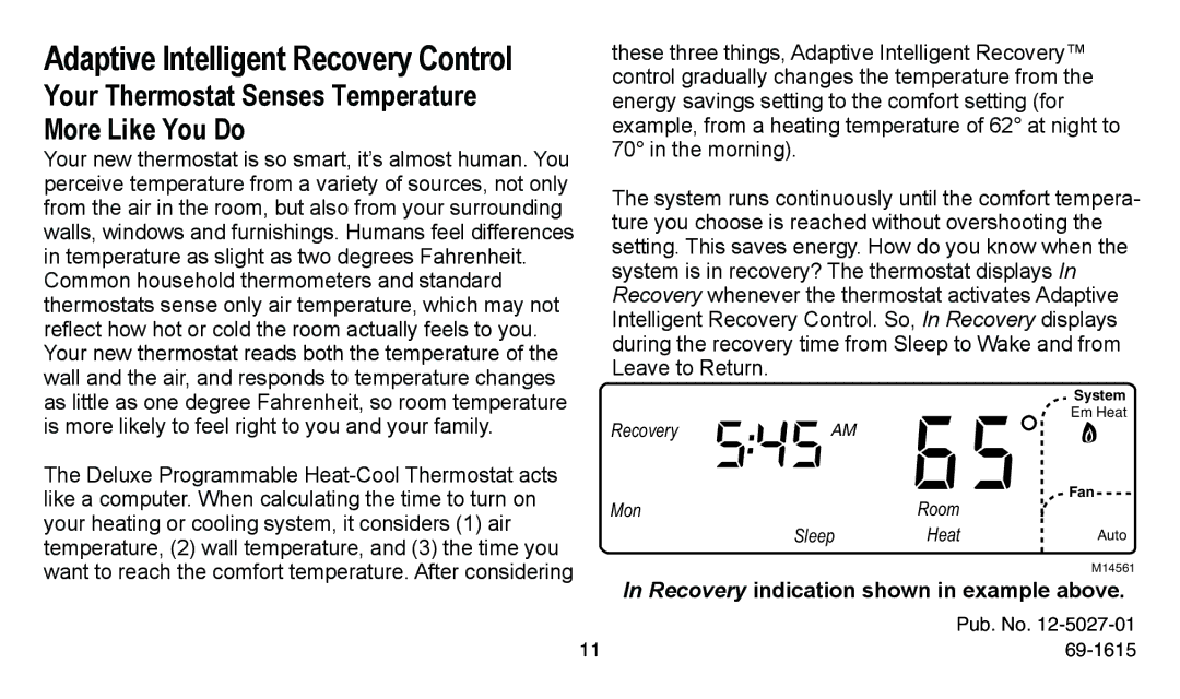 American Standard ASYSTAT302C Adaptive Intelligent Recovery Control, Your Thermostat Senses Temperature More Like You Do 