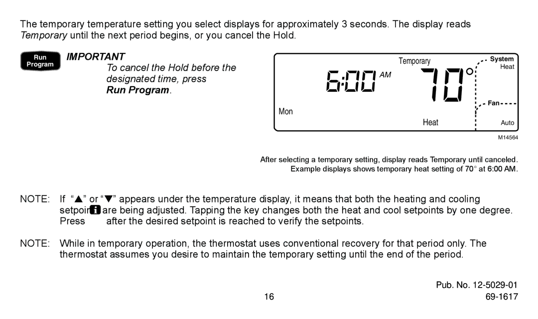 American Standard ASYSTAT500C manual Temporary, Mon HeatAuto 