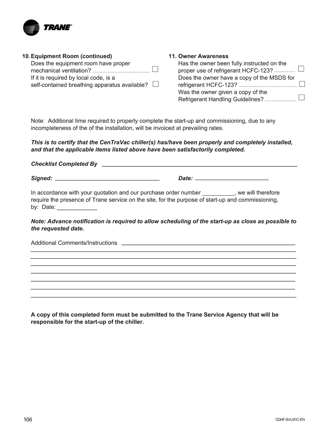 American Standard CH530 manual 106 