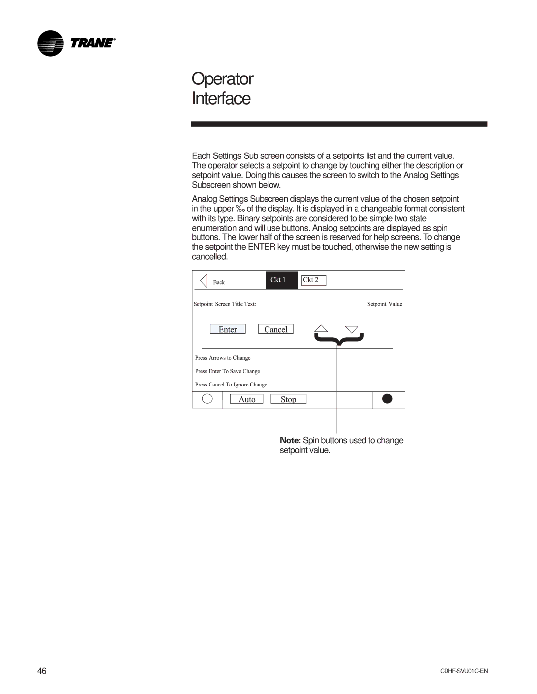 American Standard CH530 manual Operator Interface 