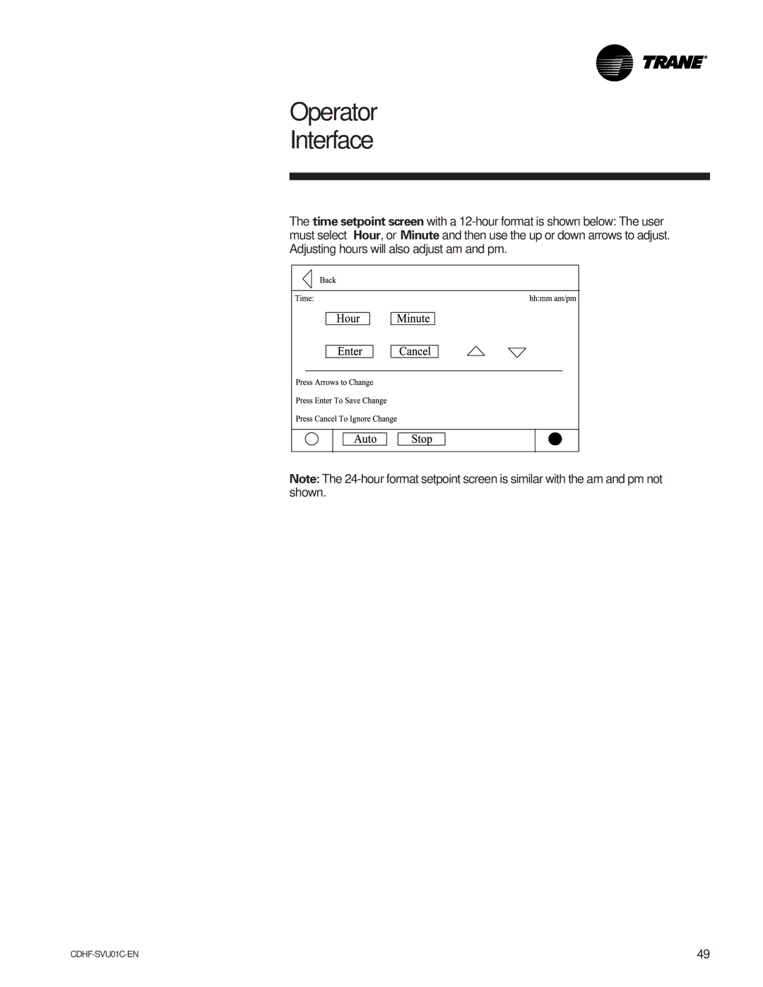 American Standard CH530 manual Operator Interface 