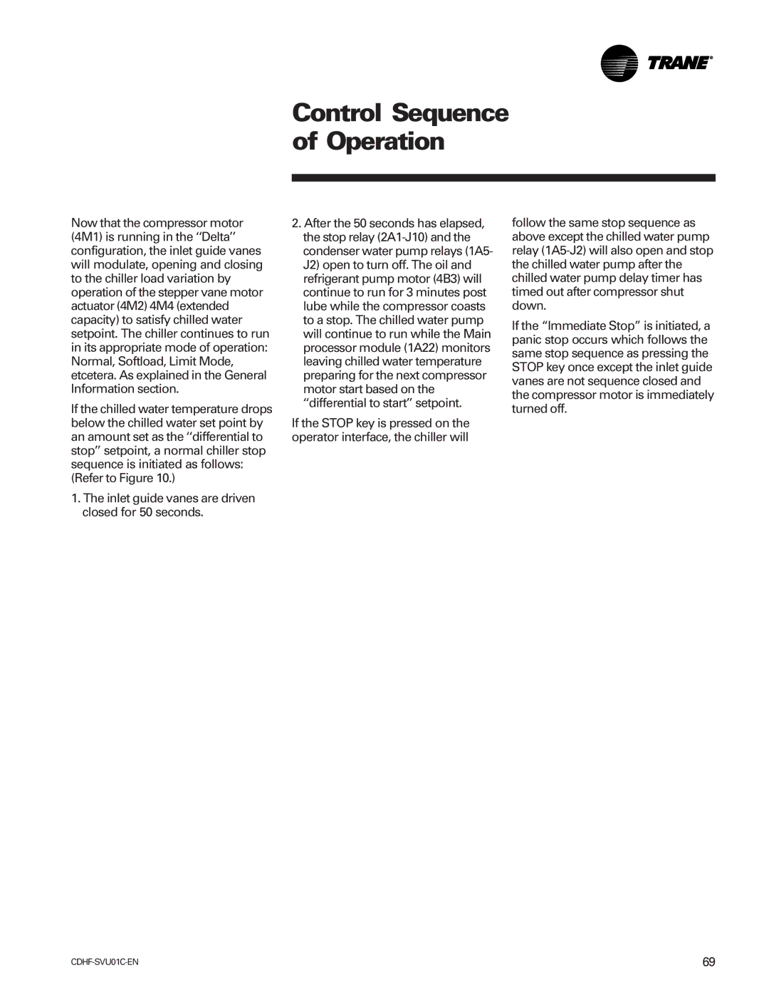 American Standard CH530 manual Control Sequence of Operation 