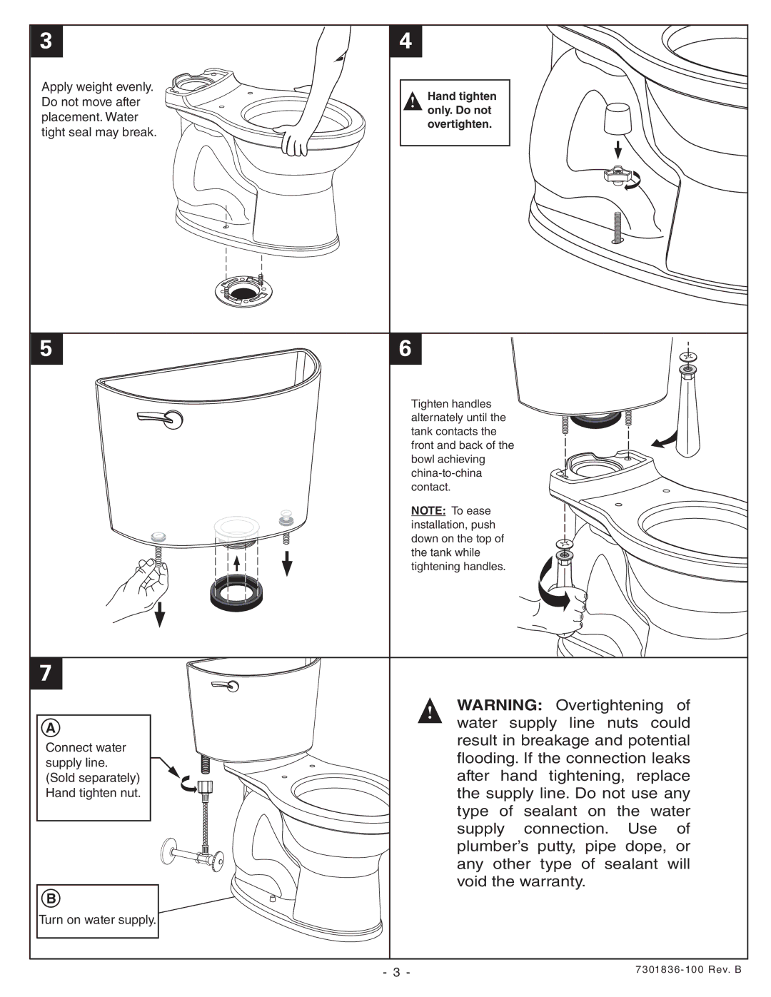 American Standard Champion Pro 2 Piece Toilet, 211BB, 211AA, 211CA installation instructions Flooding. If the connection leaks 