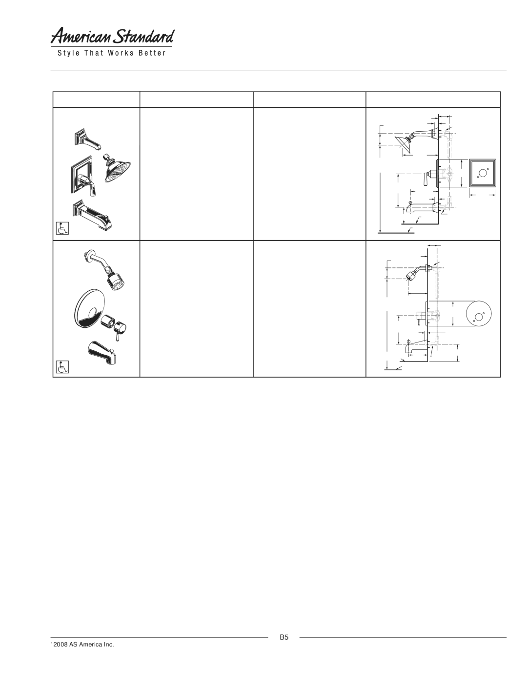 American Standard T064.500, T064.502, T064.501 Town Square T555.502 BATH/SHOWER Trim Kit, T555.501 Shower only Trim Kit 