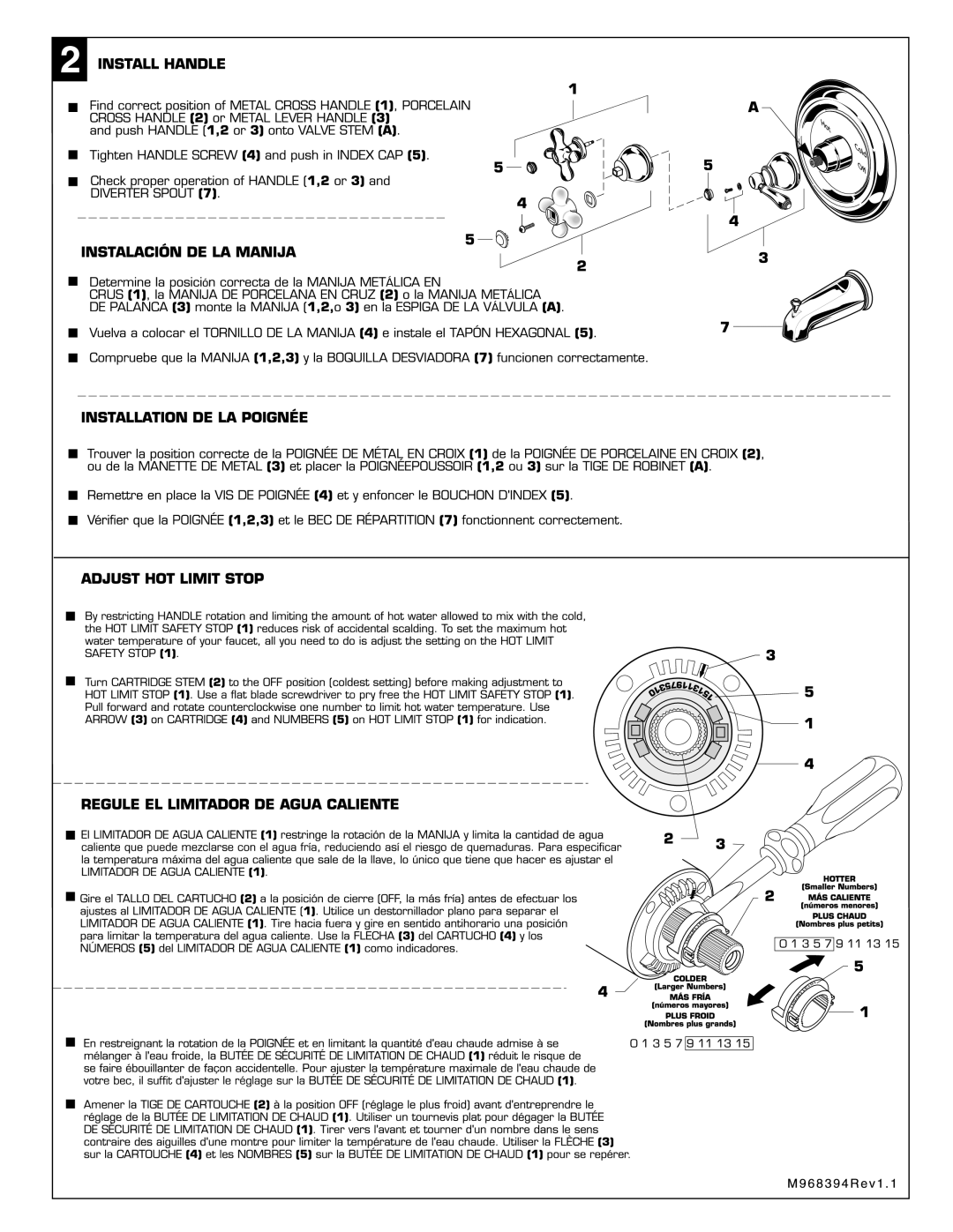 American Standard T215.7XX Series, T211.7XX Series, T212.7XX Series, T254.7XX Series manual 