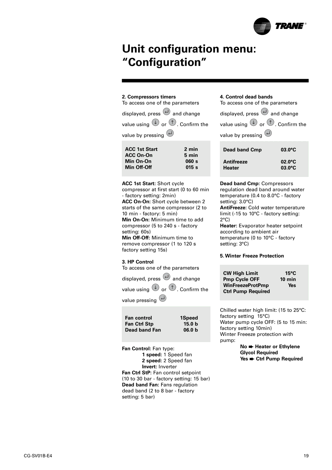 American Standard TRACER CH532 manual Compressors timers, HP Control, Invert Inverter, Control dead bands, Dead band Cmp 