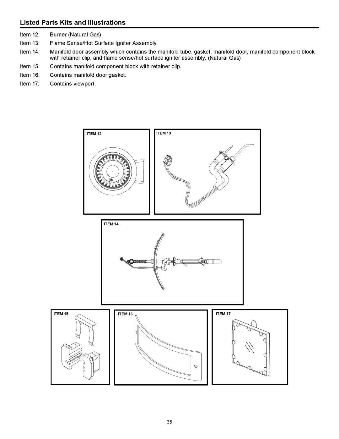 American Water Heater 317994-002 installation instructions Listed Parts Kits and Illustrations 