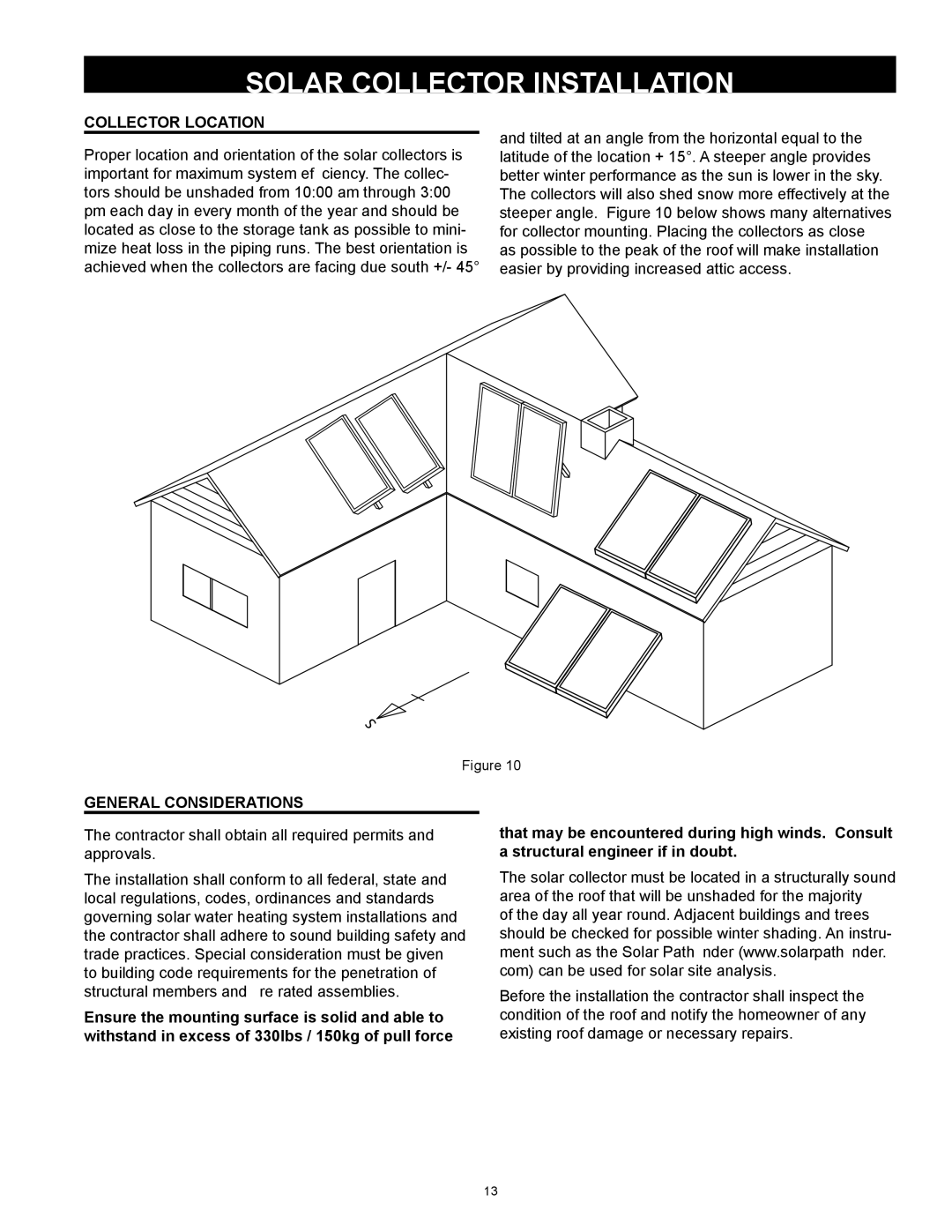 American Water Heater 318281-000 Solar Collector Installation, Collector Location, General Considerations 