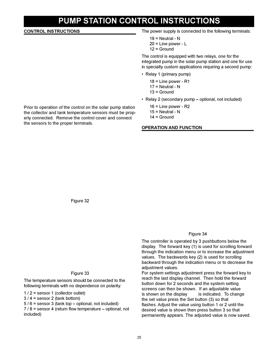 American Water Heater 318281-000 instruction manual Pump Station Control Instructions, Operation and Function 