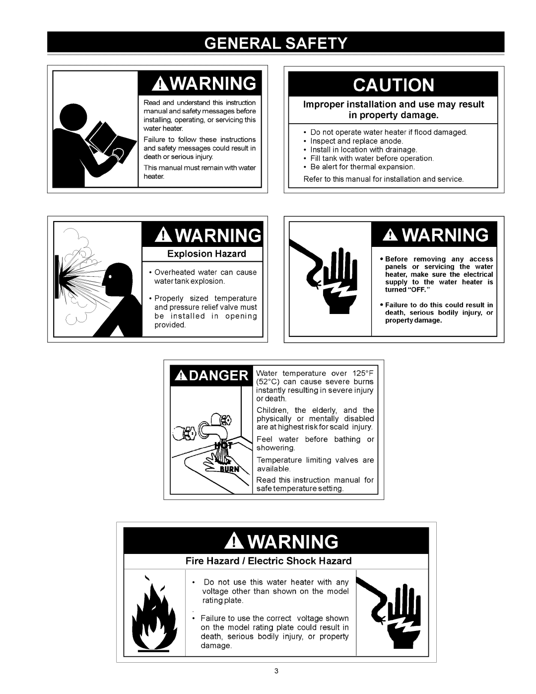 American Water Heater 318281-000 instruction manual General Safety 