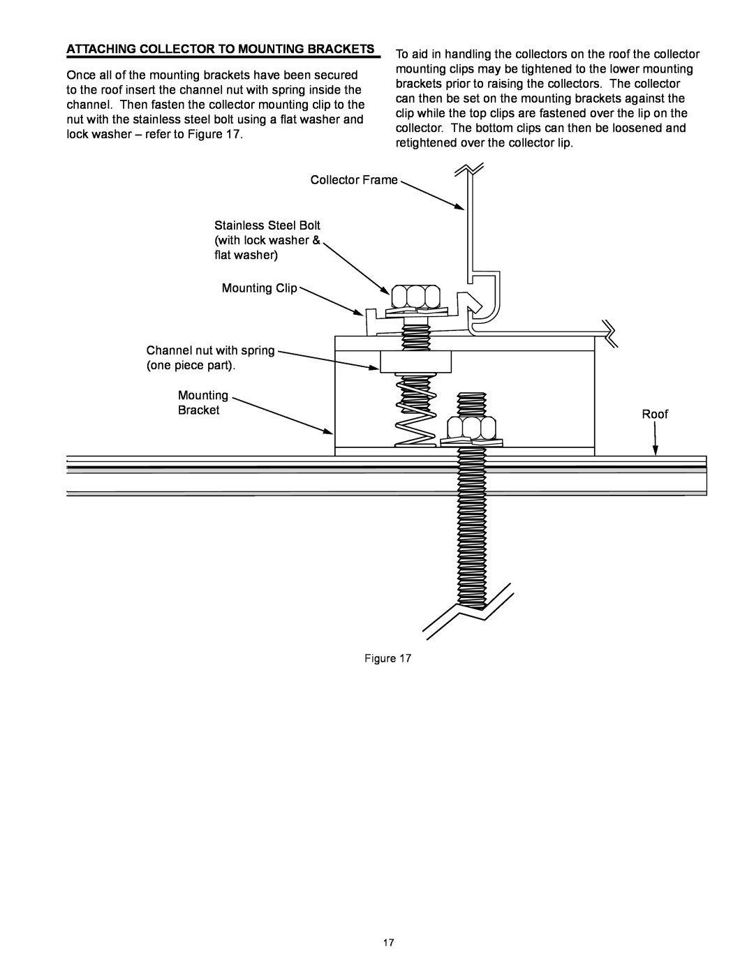 American Water Heater 318281-000 instruction manual Attaching Collector To Mounting Brackets 