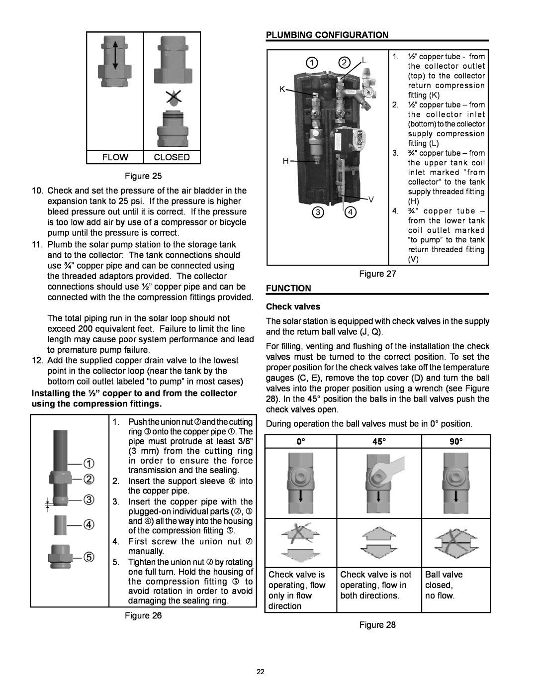 American Water Heater 318281-000 instruction manual Plumbing Configuration, FUNCTION Check valves 