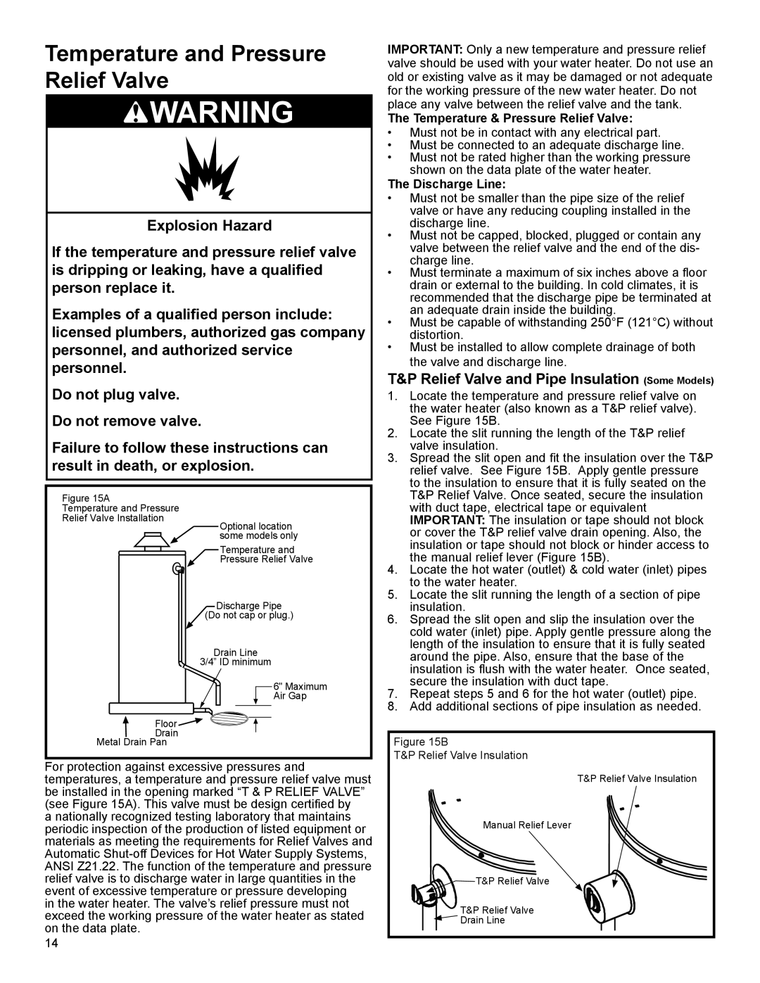 American Water Heater 318935-003 Temperature and Pressure Relief Valve, Relief Valve and Pipe Insulation Some Models 