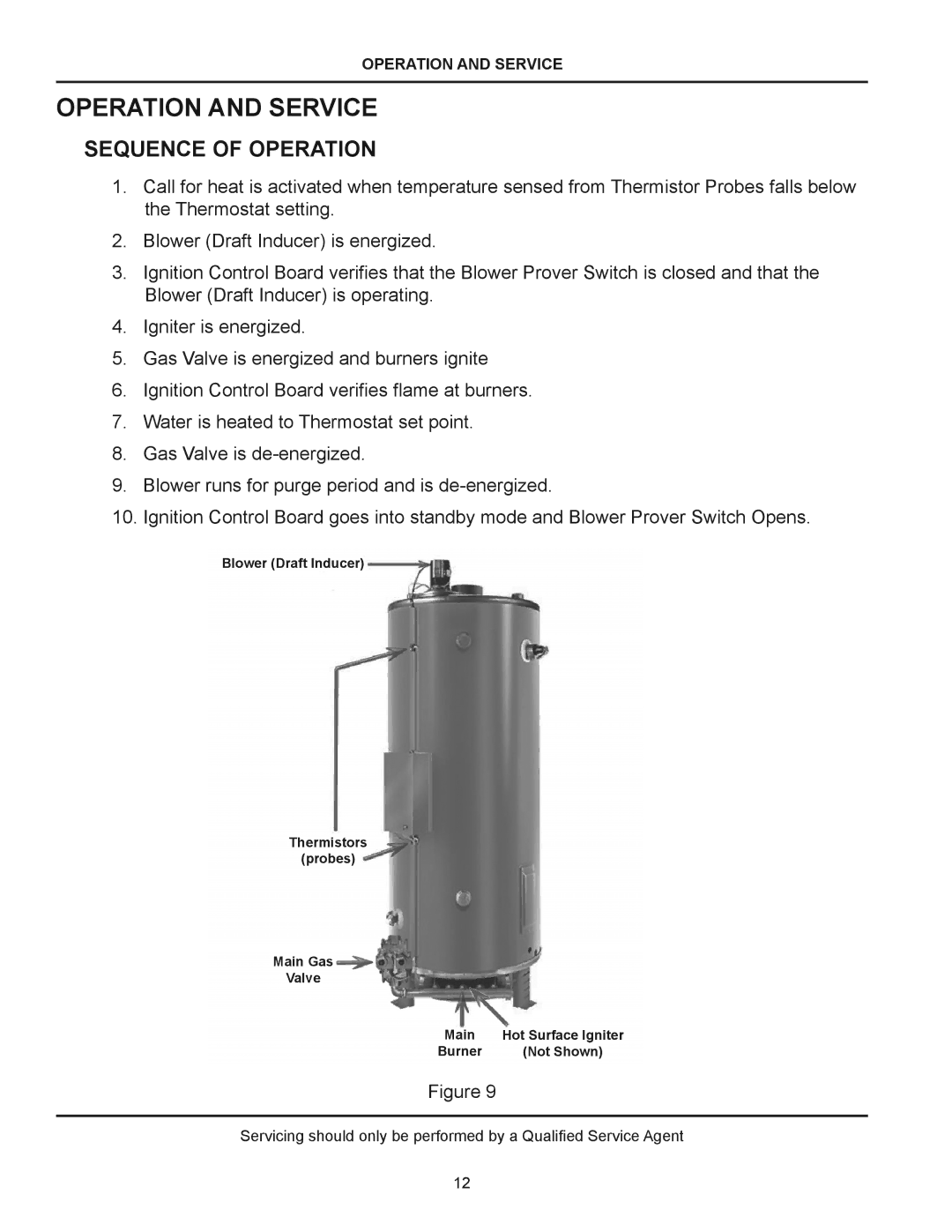 American Water Heater (A)BCG38T500-8P, (A)BCG385T500-8N manual Operation and Service, Sequence of Operation 