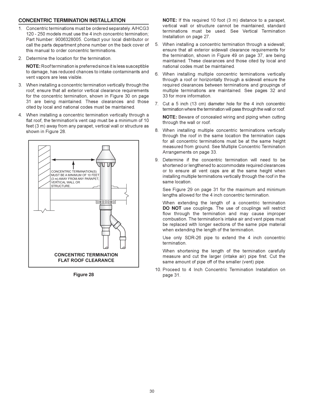 American Water Heater AHCG/HCG3 60T 120 - AHCG3/HCG3 100T 250 Concentric Termination Installation, VdphOrfdwlrq 