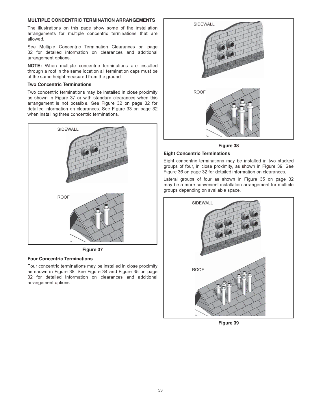 American Water Heater Commercial Gas Water Heaters Multiple Concentric Termination Arrangements, Sidewall Roof 