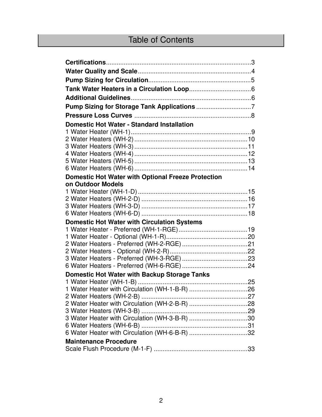 American Water Heater ATI-505-P, ATO-505-N, ATI-705-N, ATI-305-N, ATO-305-P, ATI-305-P, ATI-705A-P, ATI-705A-N Table of Contents 