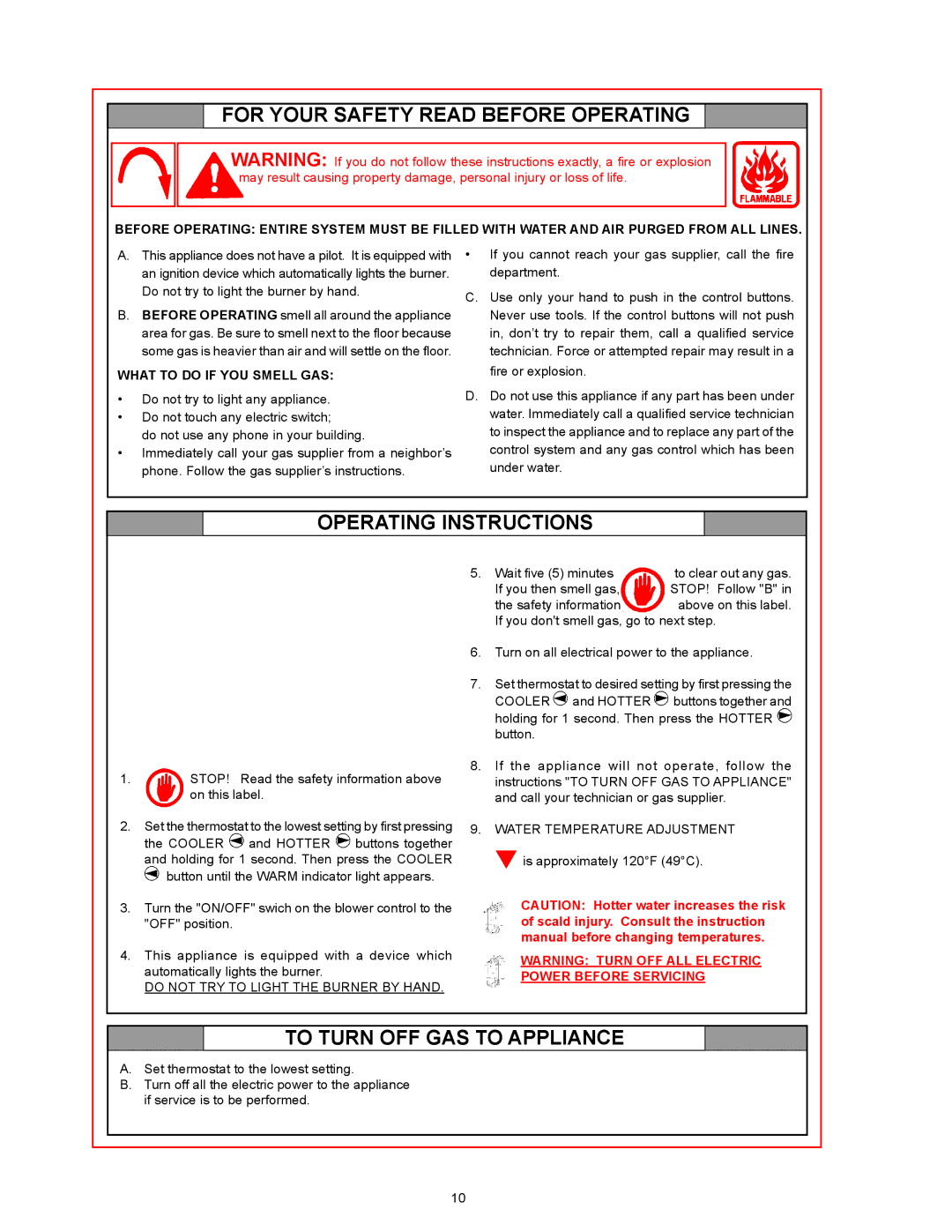 American Water Heater BBCN375T754NV warranty For Your Safety Read Before Operating, What to do if YOU Smell GAS 