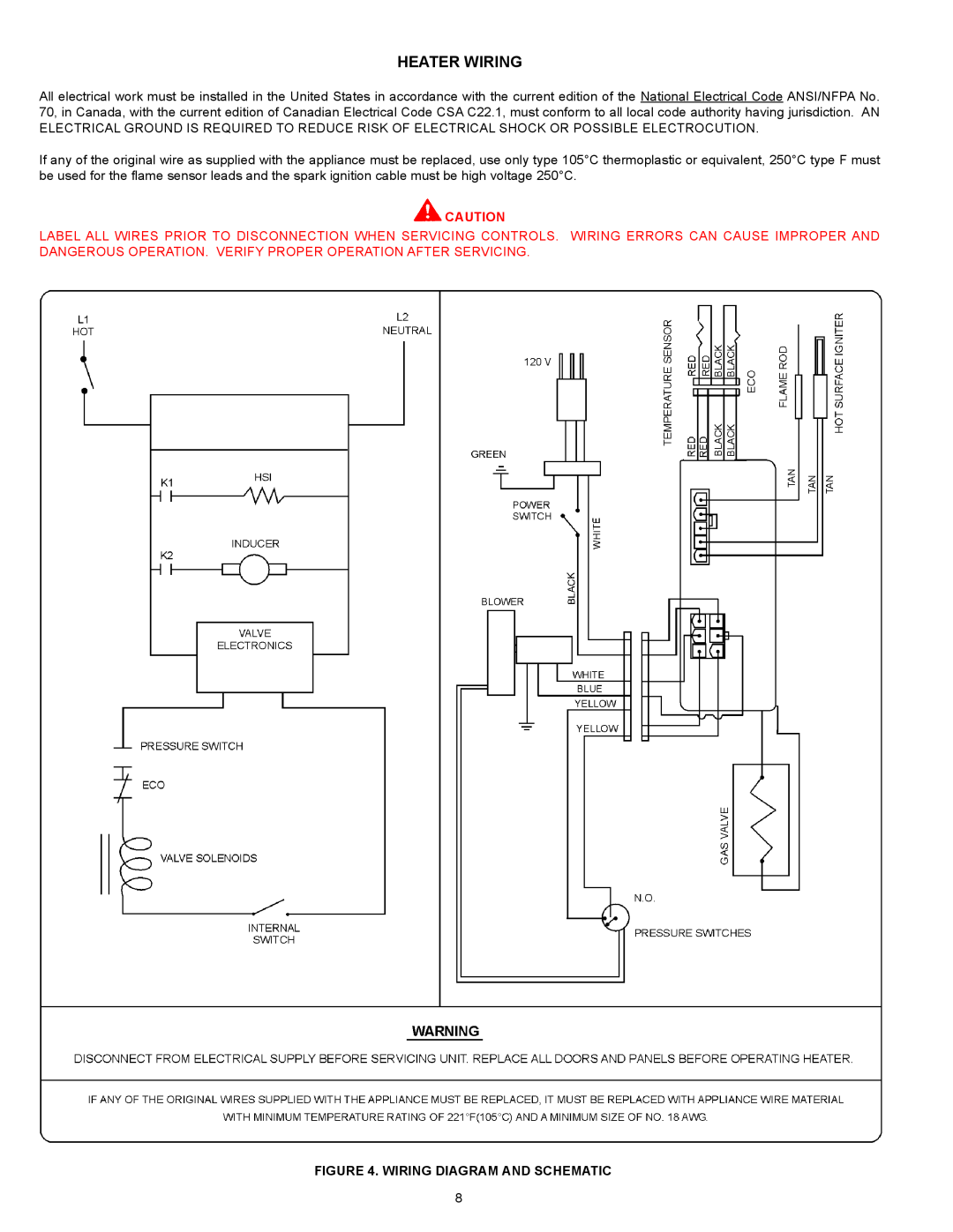 American Water Heater BBCN375T754NV, Commercial Ultra Low NOx Gas water Heater Heater Wiring, Wiring Diagram And Schematic 