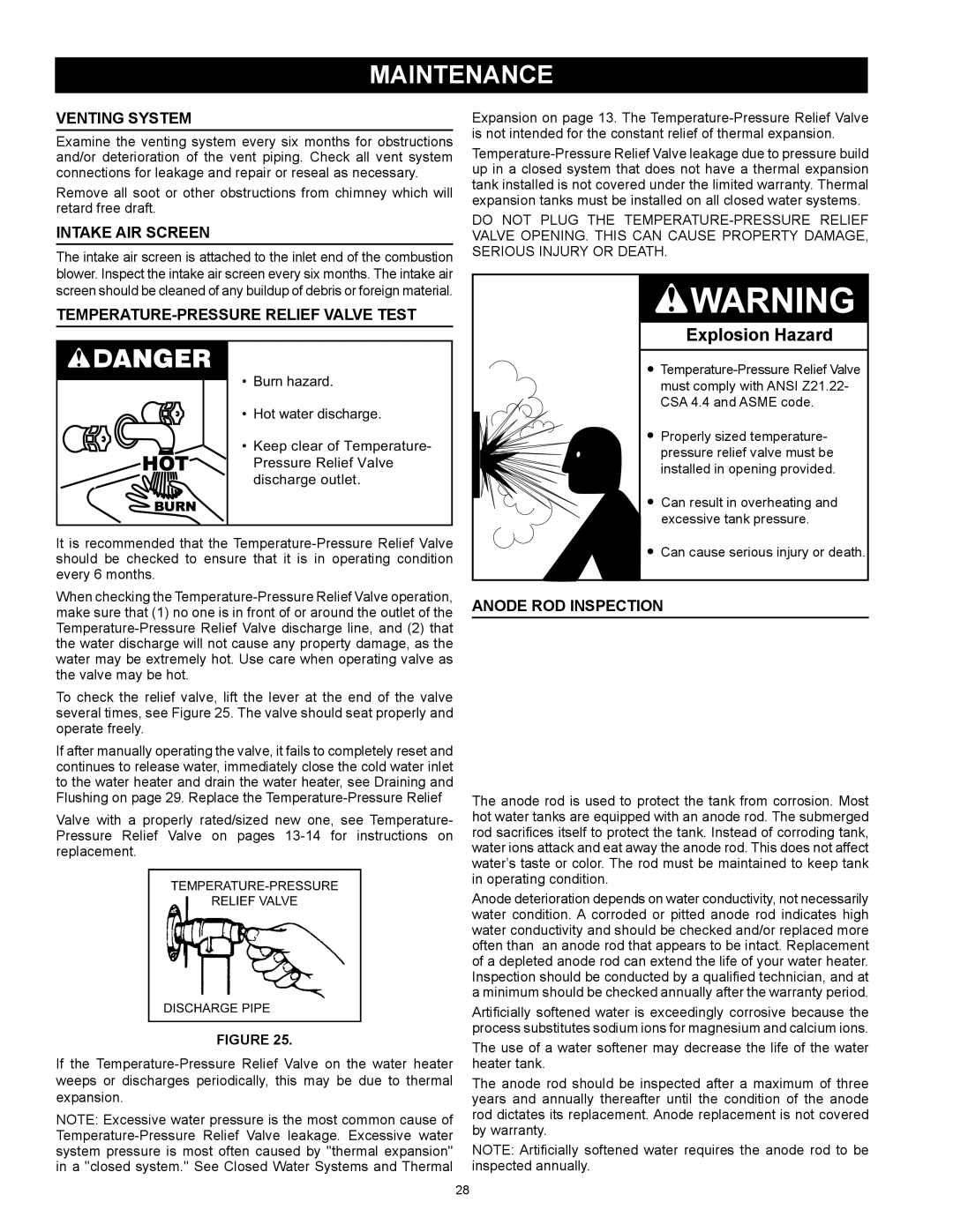 American Water Heater BCL3 85T390 6NOX Maintenance, Venting System, Intake Air Screen, Anode Rod Inspection 