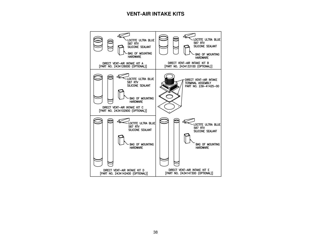 American Water Heater DIRECT VENT GAS WATER HEATER instruction manual VENT-AIR Intake Kits 