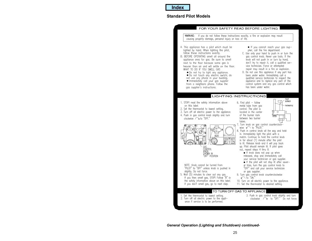 American Water Heater GAS-FIRED COMMERCIAL WATER HEATER instruction manual Standard Pilot Models 