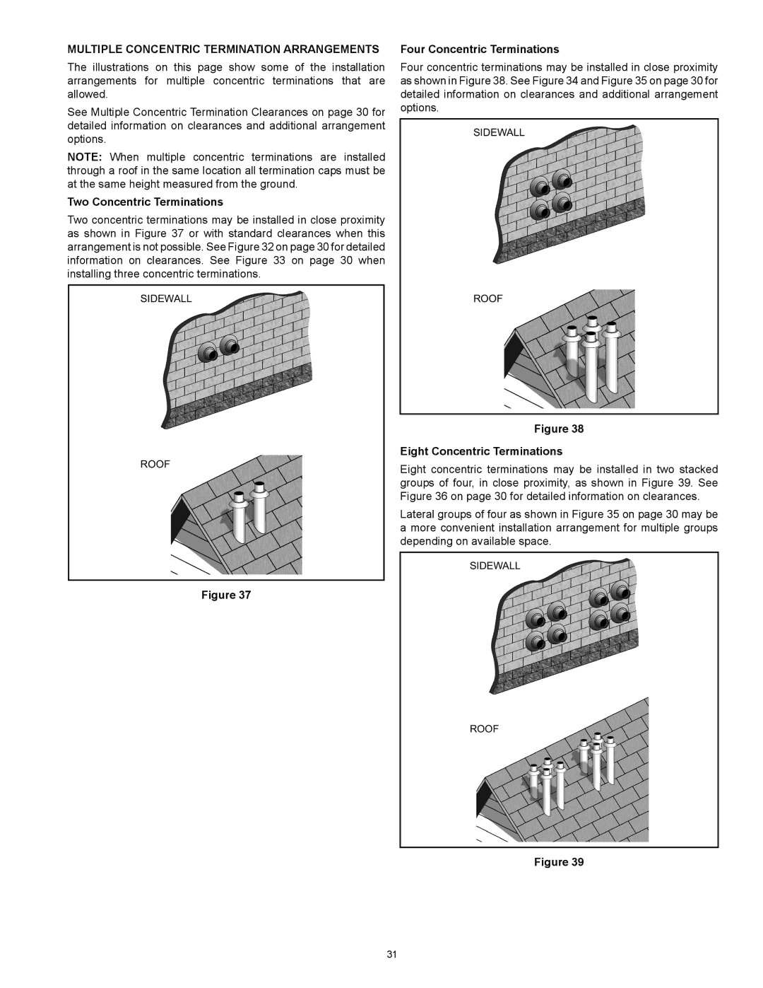 American Water Heater HCG3 130T 300 Multiple Concentric Termination Arrangements, Two Concentric Terminations 