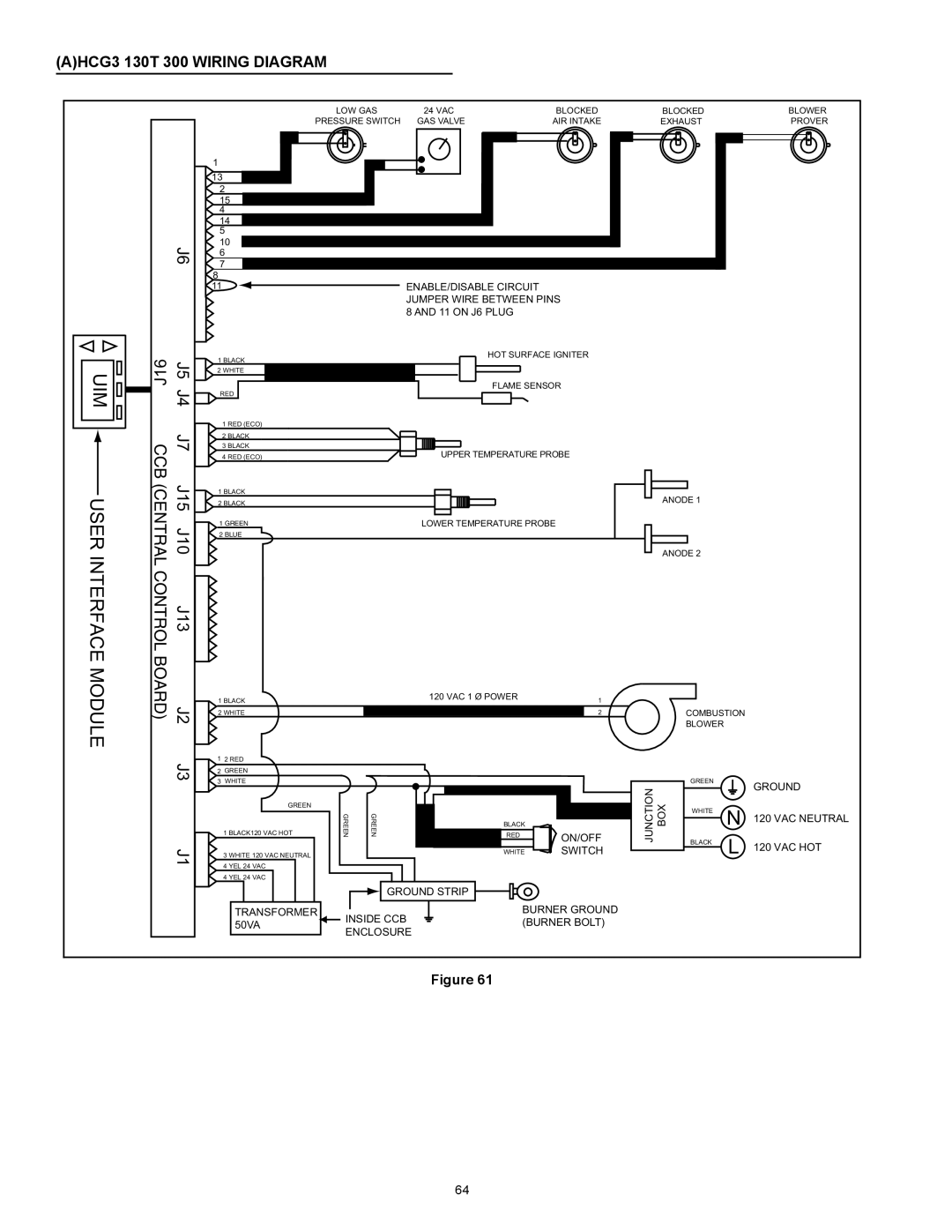 American Water Heater instruction manual User Interface Modul, AHCG3 130T 300 Wiring Diagram 