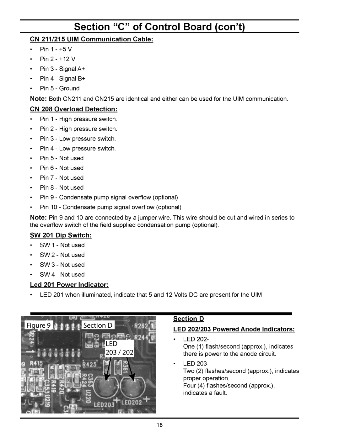 American Water Heater HPE10280H045DV, HPE10260H045DV manual Section C of Control Board con’t 