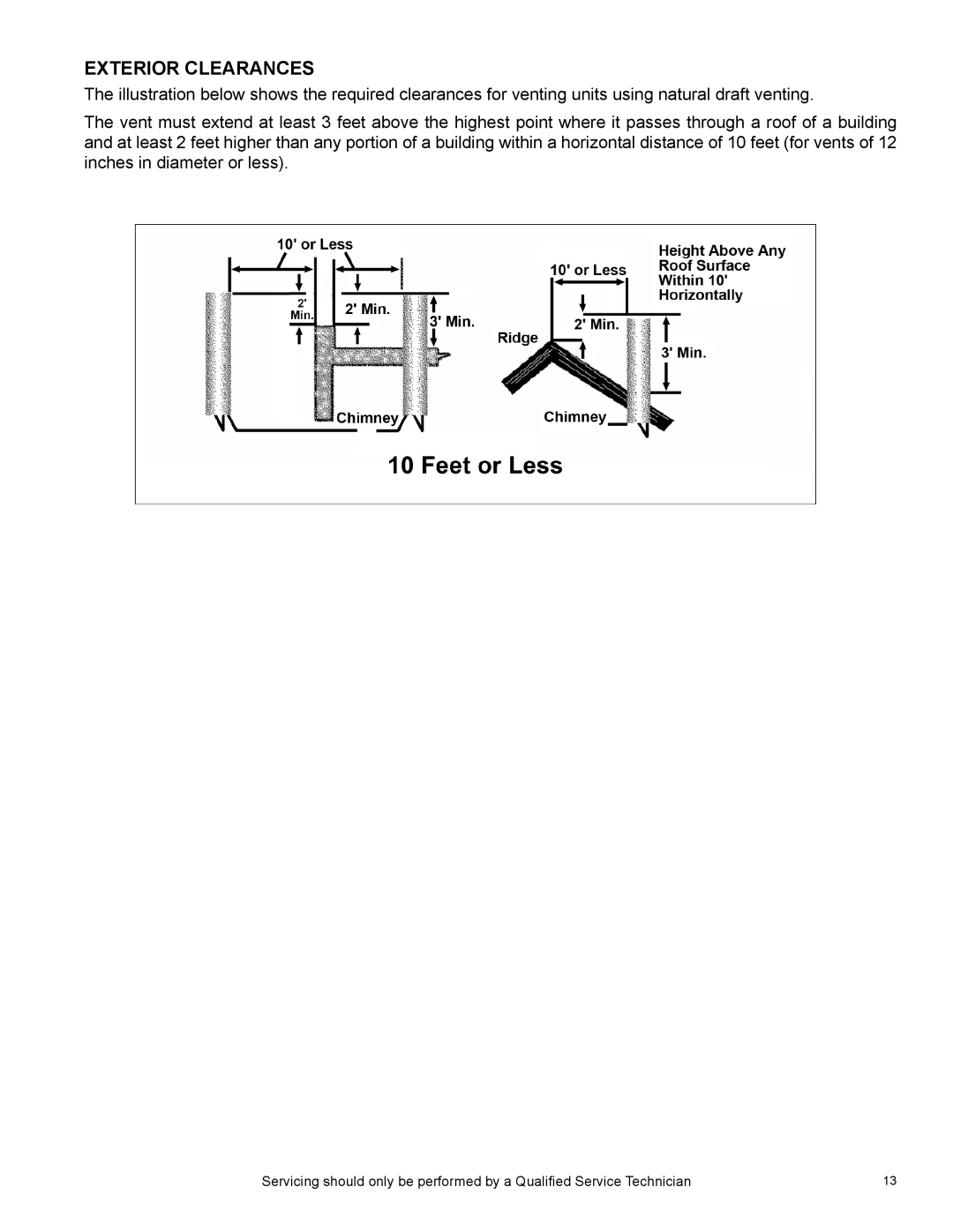 American Water Heater BCL, ULTRA LOW NOx SERIES 104, 381T1206NOX, 381T1546NOX, 395T1806NOX, 395T1996NOX Exterior Clearances 