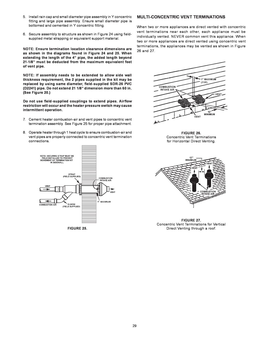 American Water Heater VG6250T100 instruction manual Multi-Concentric Vent Terminations 