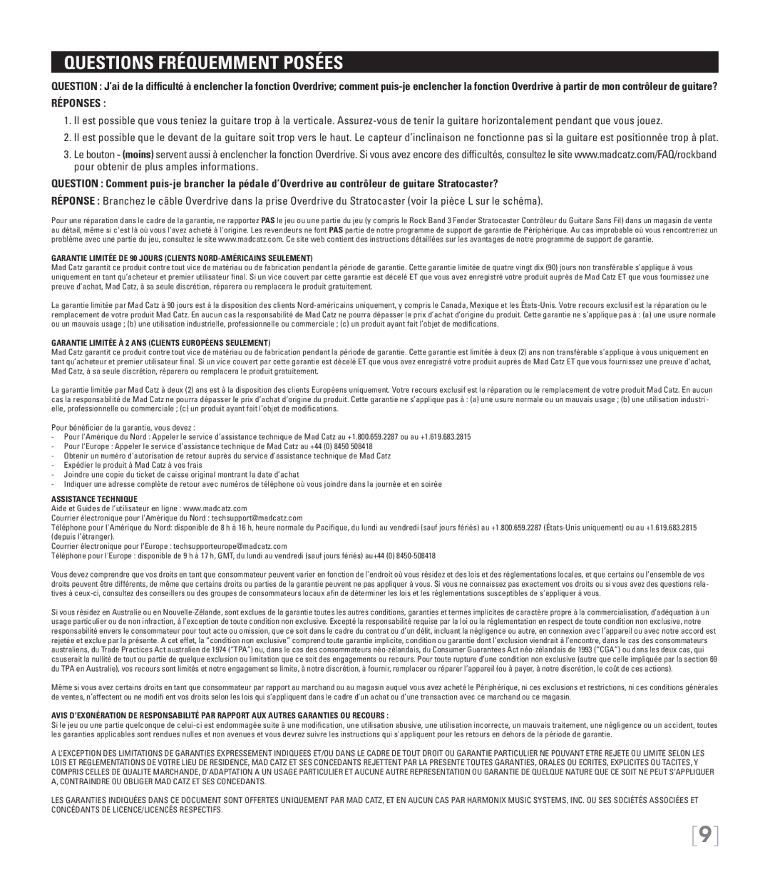 American Wireless 3 manual Questions Fréquemment Posées, Réponses, Garantie Limitée À 2 ANS Clients Européens Seulement 